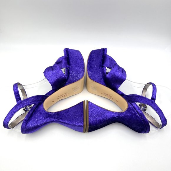Circus NY Sam Edelman Size 8.5 Audrea‎ Purple Velvet Platforms Heels Shoes - Picture 7 of 13